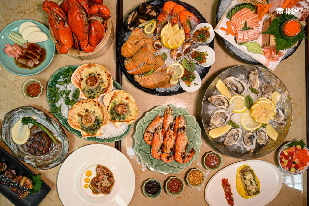 เดอะ ไดนิ่ง รูม โรงแรม แกรนด์ ไฮแอท เอราวัณ บุฟเฟ่ต์อาหารทะเล Hungry Hub