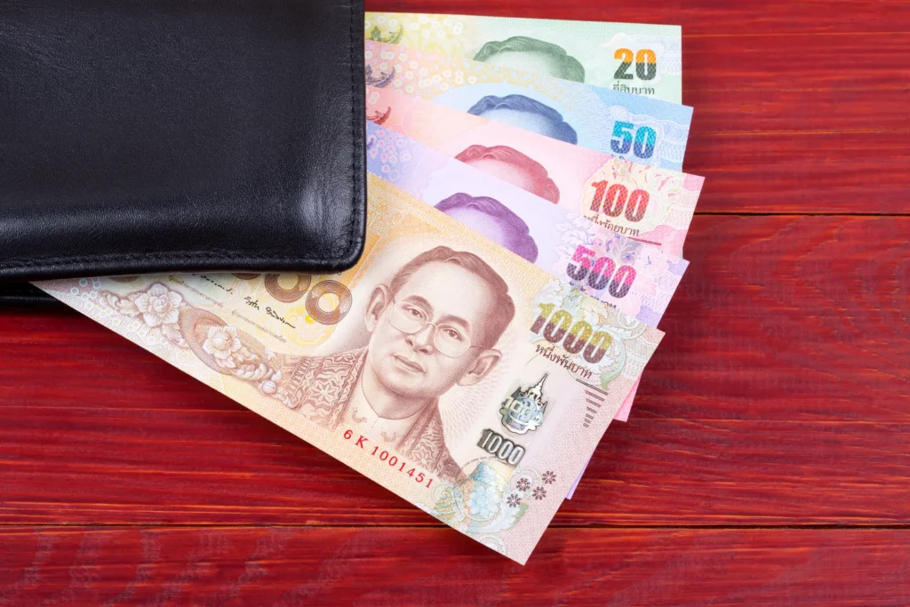 Money From Thailand Black Wallet
