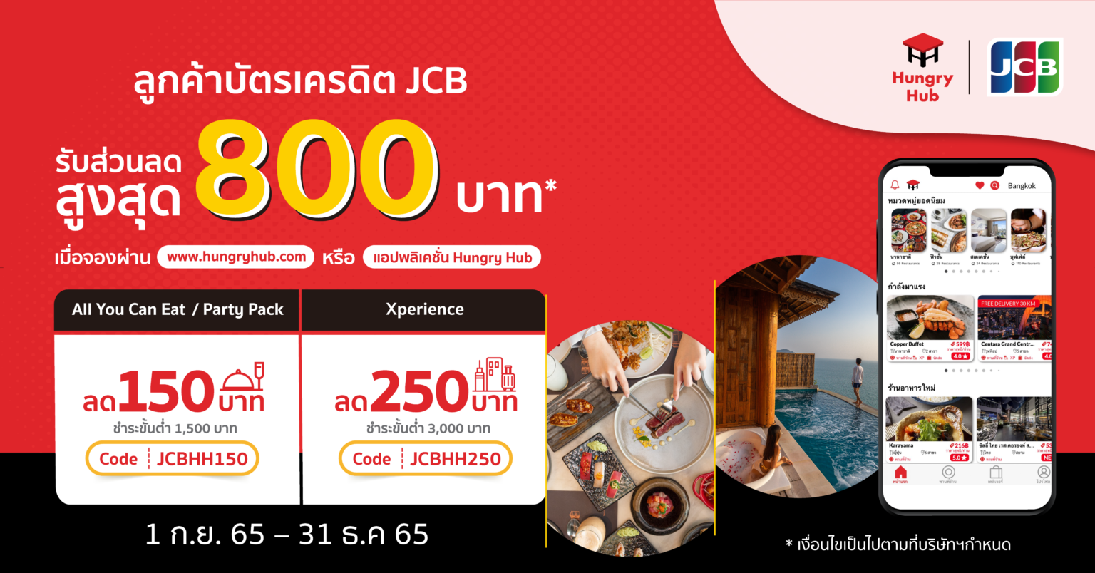 โปรโมชั่น Hungry Hub x บัตรเครดิต JCB