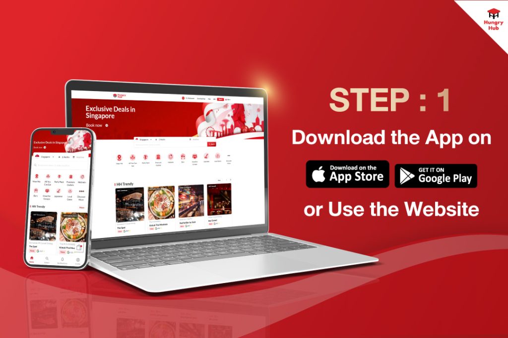 Download the App or Use the Website in Hungry Hub Singapore