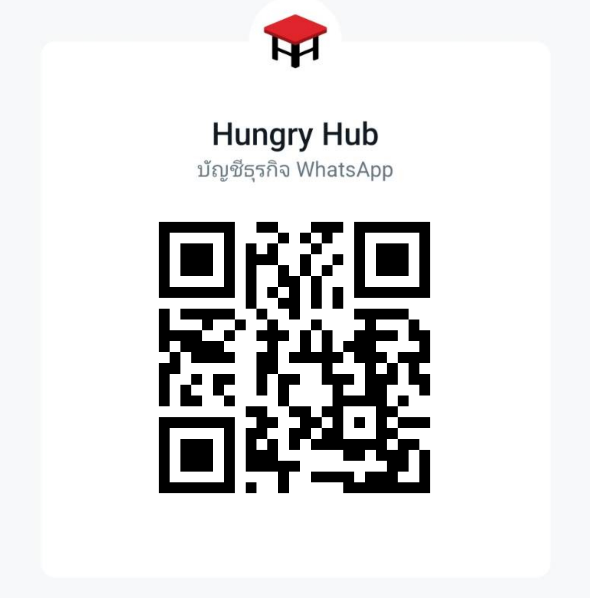 QR Code ช่องทางการติดต่อ Hungry Hub