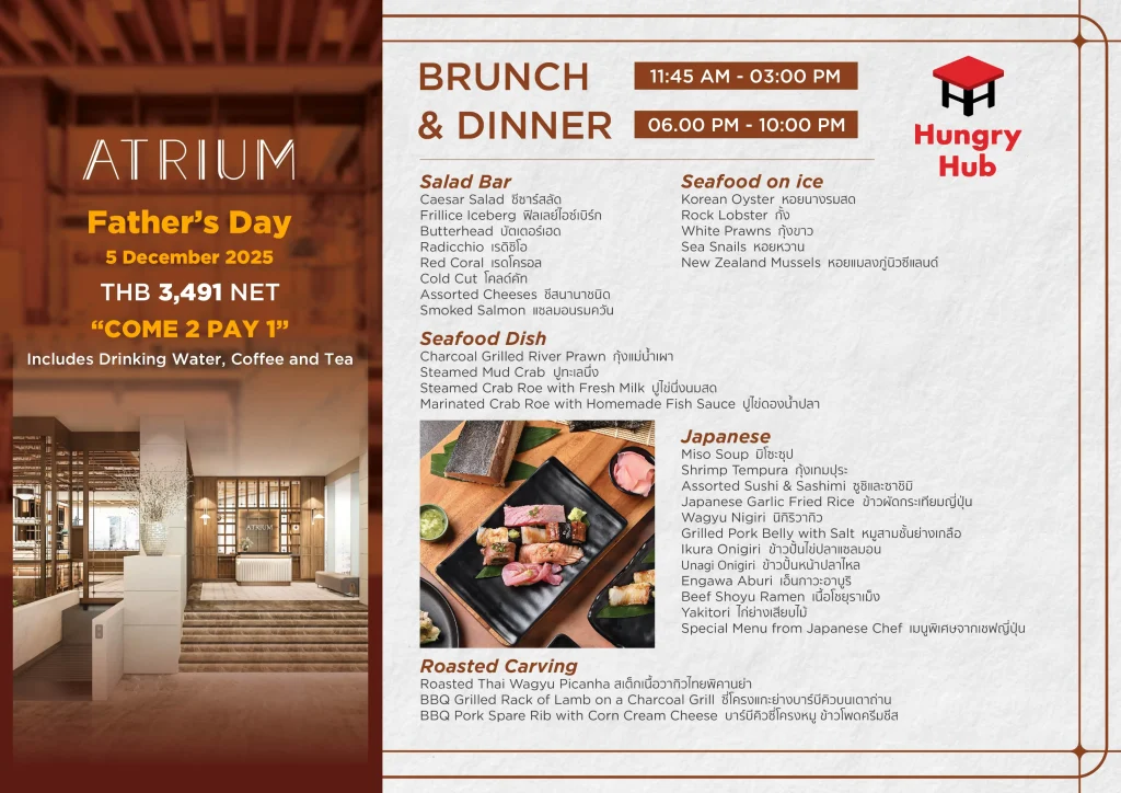 Atrium Restaurant The Landmark Bangkok Hotel Father Day 2025