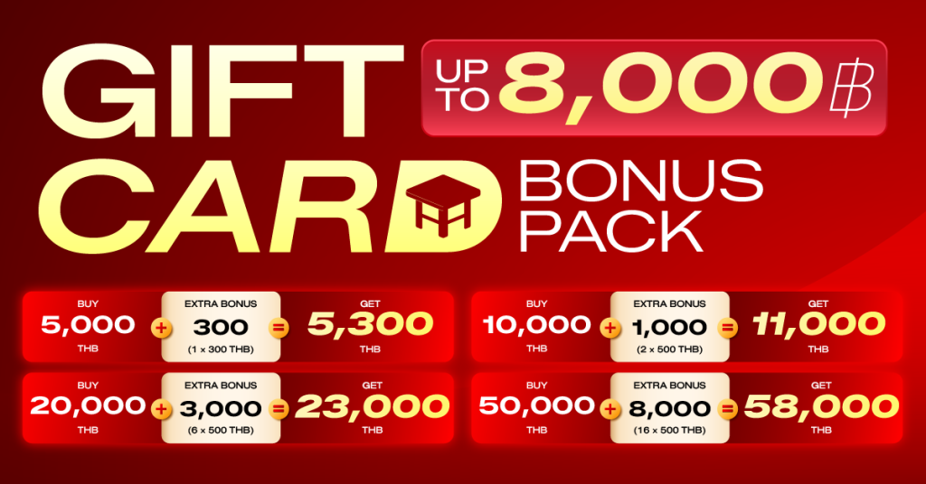 Hungry Hub Gift Card Buy 50,000 Get Free 8,000 Baht
