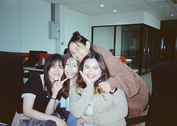 With the Thai interns